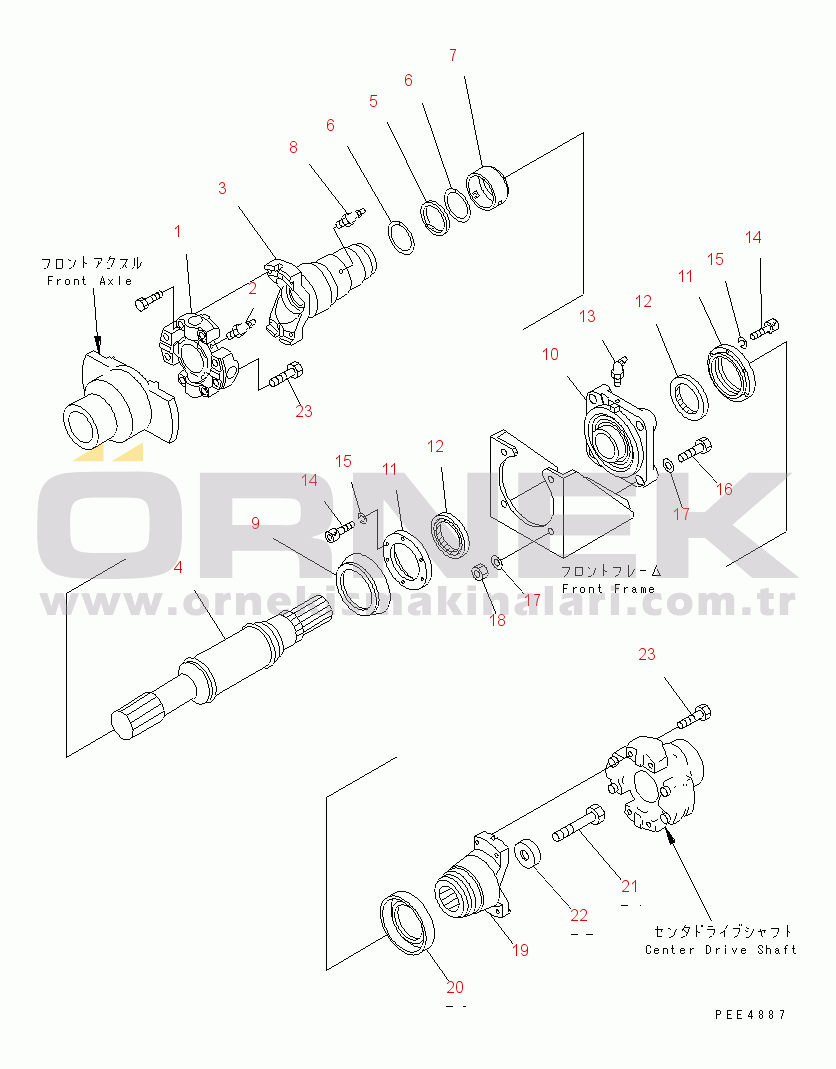 Komatsu WA450-3-H S/N 63001-UP DRIVE SHAFT (FRONT)