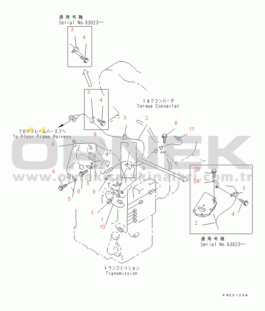 Komatsu WA450-3-H S/N 63001-UP TORQUE CONVERTER AND TRANSMISSION (WIRING HARNESS TRANSMISSION)