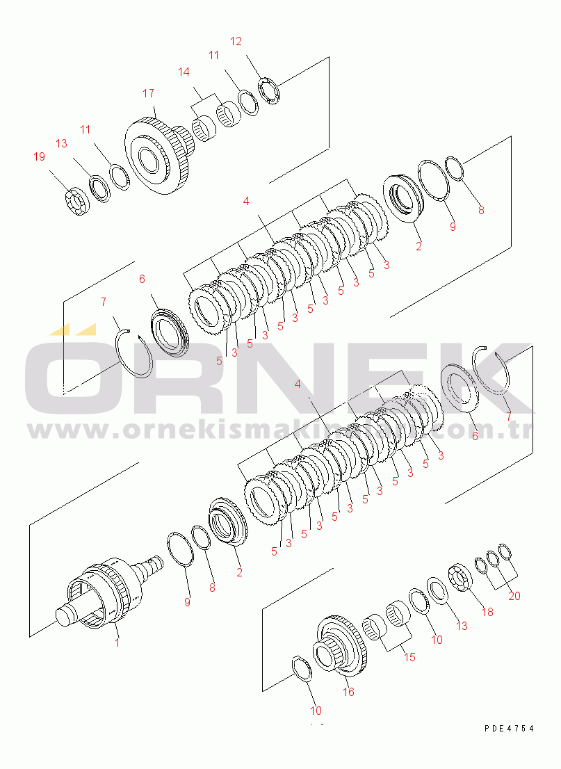 Komatsu WA450-3-H S/N 63001-UP TRANSMISSION (3RD AND 4TH CLUTCH)