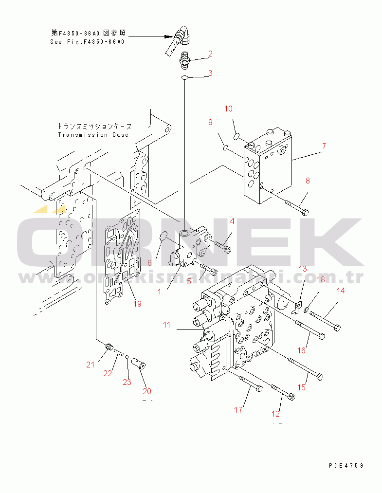 Komatsu WA450-3-H S/N 63001-UP TRANSMISSION (CONTROL VALVE MOUNTING)