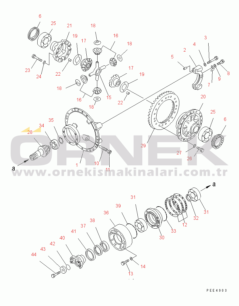 Komatsu WA450-3-H S/N 63001-UP REAR AXLE (REAR DIFFERENTIAL)