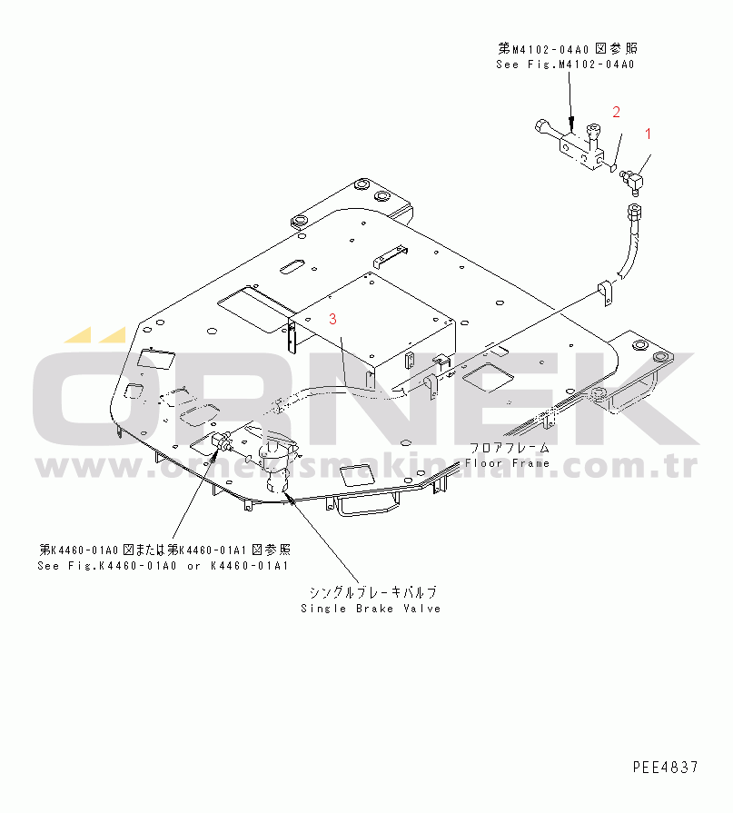 Komatsu WA450-3-H S/N 63001-UP BULKHEAD (ACCUMULATOR TO SINGLE BRAKE VALVE)