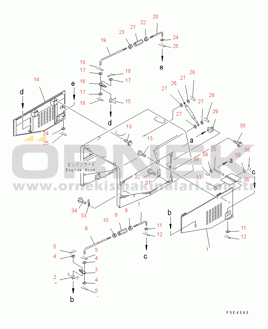 Komatsu WA450-3-H S/N 63001-UP HOOD DOOR(#63001-63999)