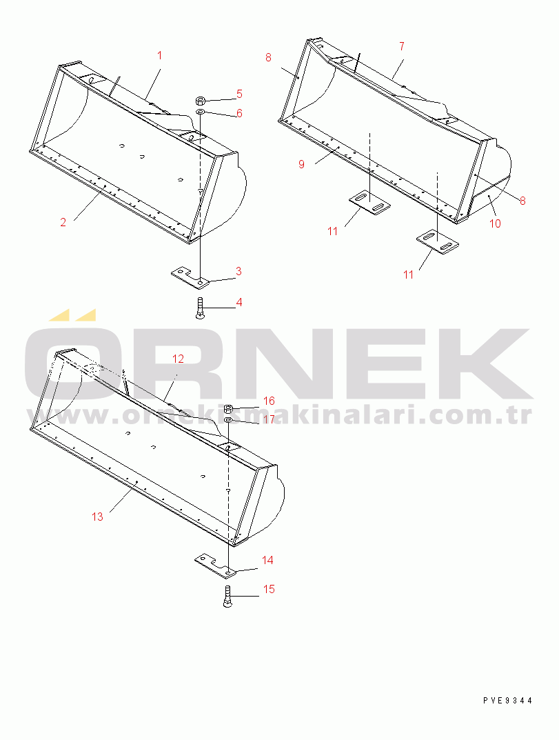 Komatsu WA450-3-H S/N 63001-UP BUCKET