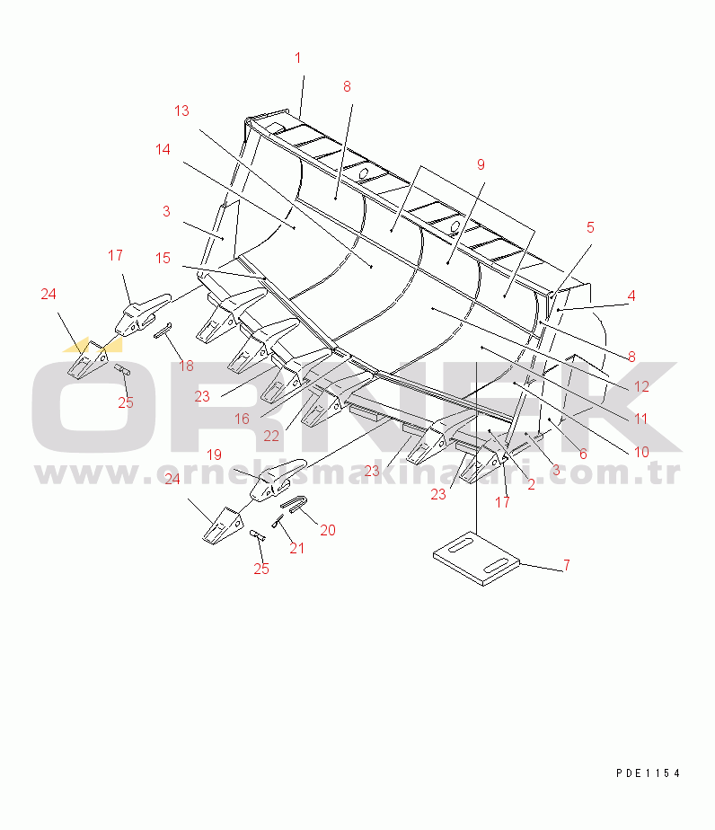 Komatsu WA450-3-H S/N 63001-UP SPADE NOIE BUCKET