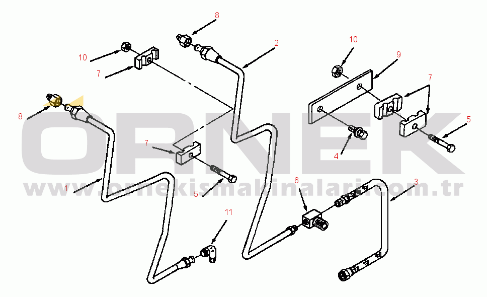 Komatsu WA450-2 S/N A25001-UP FUEL PLUMBING 92L10 SERIES