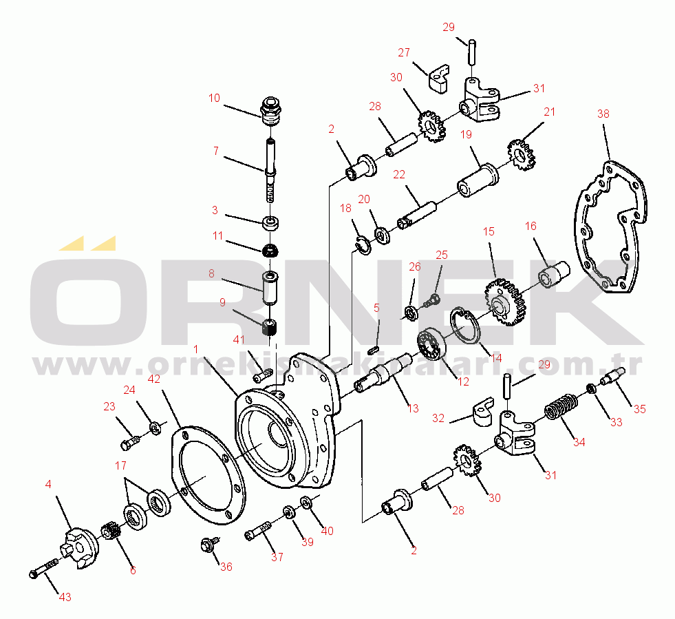 Komatsu WA450-2 S/N A25001-UP FUEL PUMP FRONT COVER