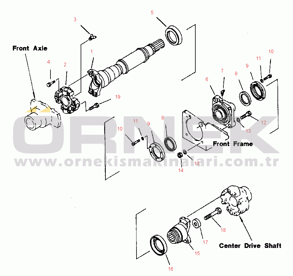 Komatsu WA450-3L S/N A30001-UP FIG. F4200-01A0 DRIVE SHAFT - FRONT