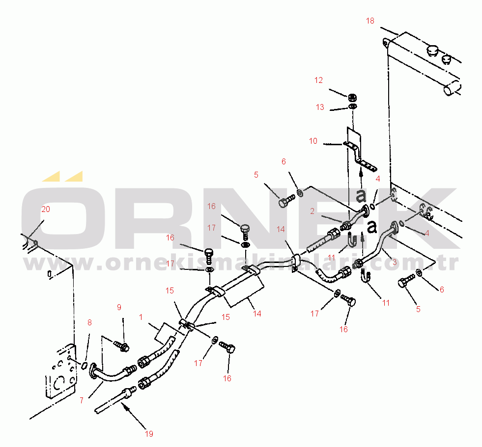 Komatsu WA450-3L S/N A30001-UP FIG. H4200-13A0 HYDRAULIC PIPING - HYDRAULIC TANK OIL COOLER LINE