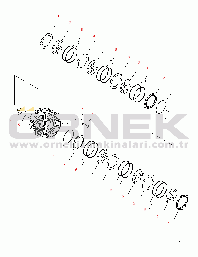 Komatsu WA470-5 S/N 70001-UP (Overseas Version) REAR AXLE (BRAKE)