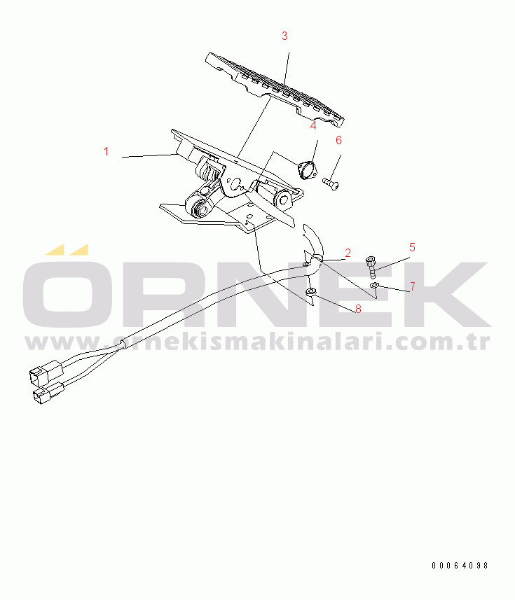 Komatsu WA470-6 S/N 85001-90215 (ecot3, For EU) ACCEL. PEDAL(#85312-)