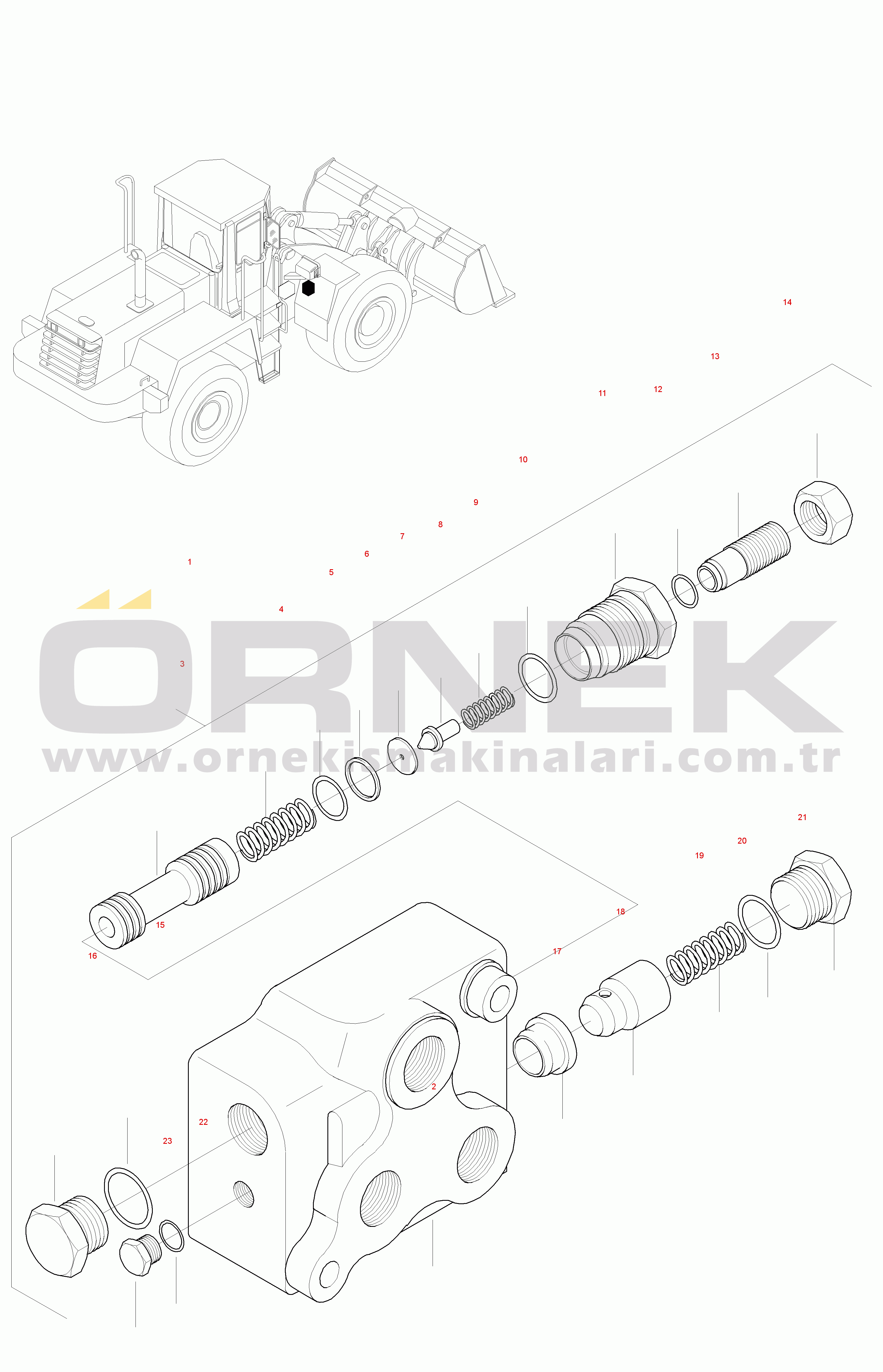 Komatsu WA470-3 active S/N WA470H20669-H20941 STEERING, BY-PASS VALVE