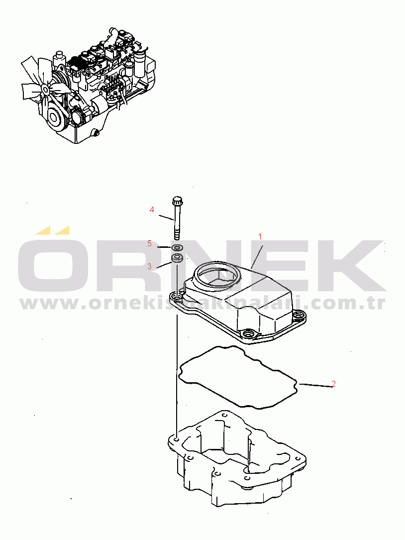 Komatsu WA470-3 Active S/N WA470H20942-UP CYLINDER HEAD COVER, ATTACHING PARTS