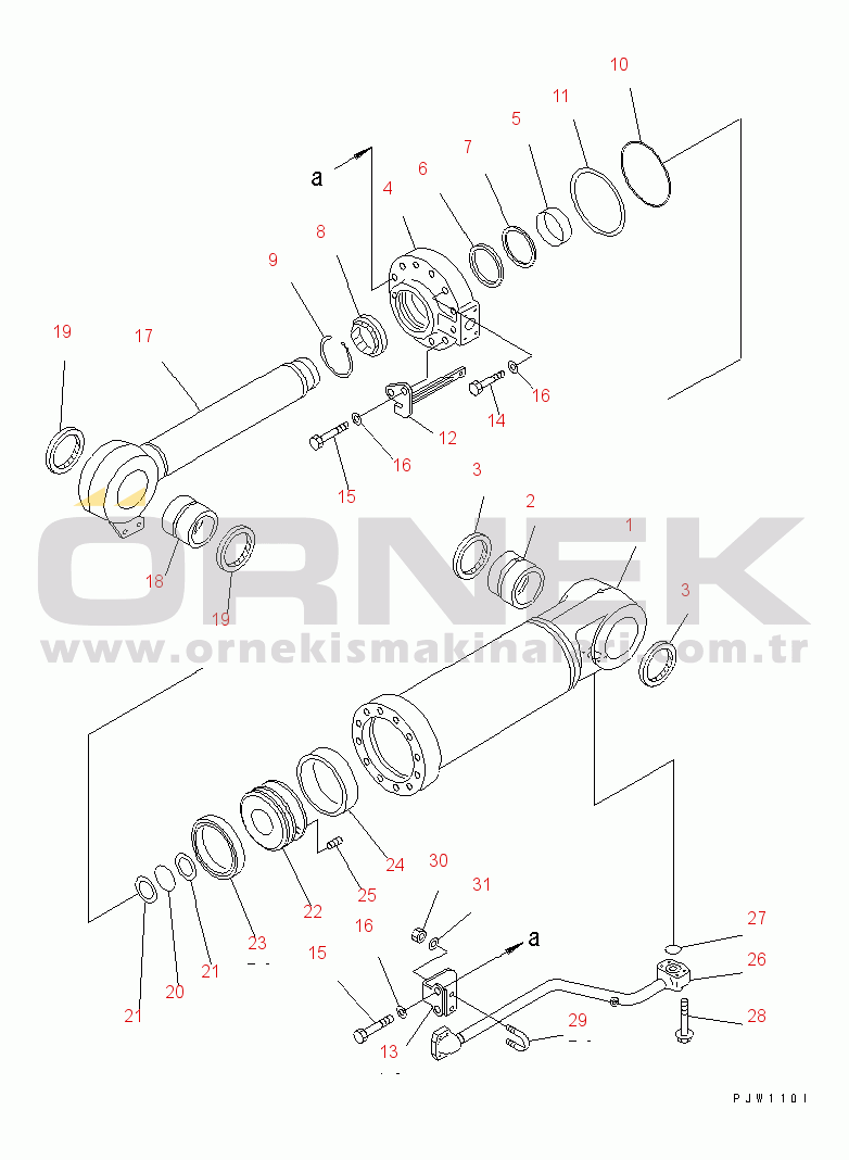 Komatsu WA480-5L S/N A37001-UP BUCKET CYLINDER (INNER PARTS)