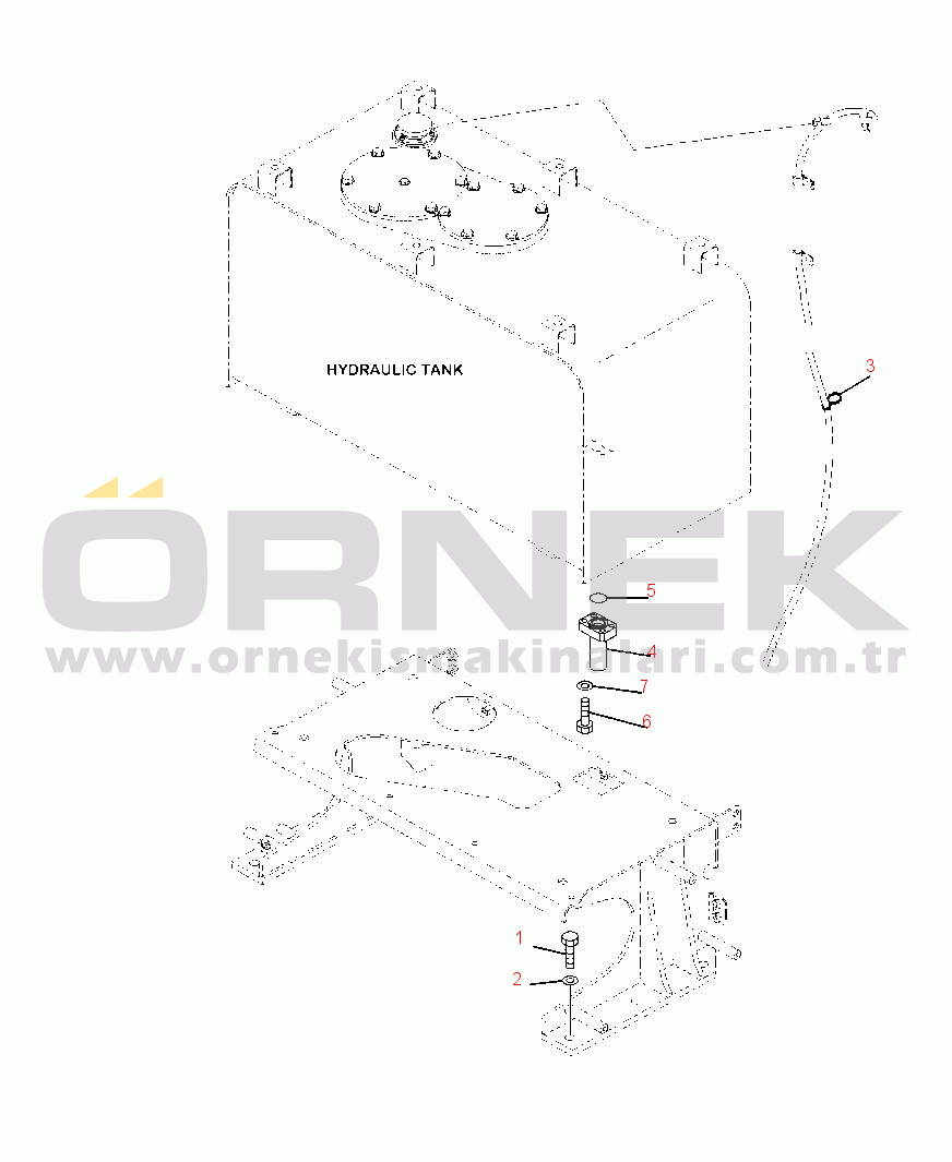 Komatsu WA480-6 S/N A47001-UP H0110-04A1 HYDRAULIC TANK BREATHER TUBE MOUNTING - EMERGENCY STEERING