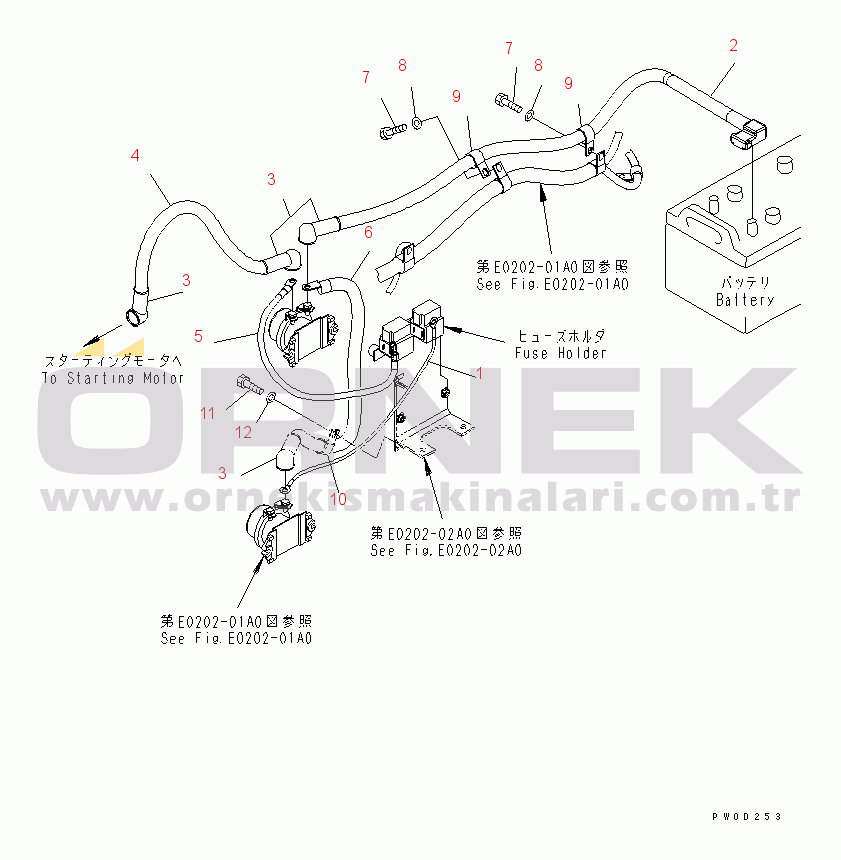 Komatsu WA480-5 S/N 80001-UP WIRING HARNESS (WIRE)