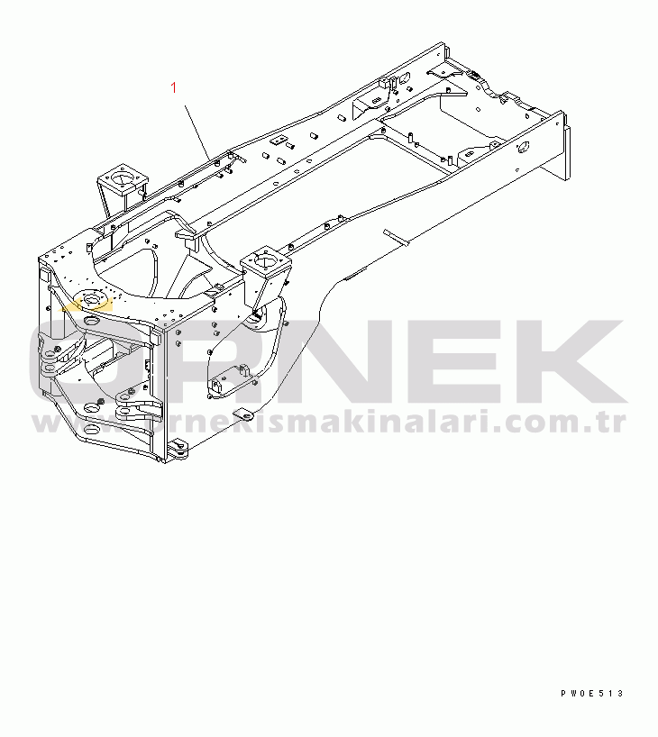 Komatsu WA480-5 S/N 80001-UP REAR FRAME (FOR AUTO GREASE)