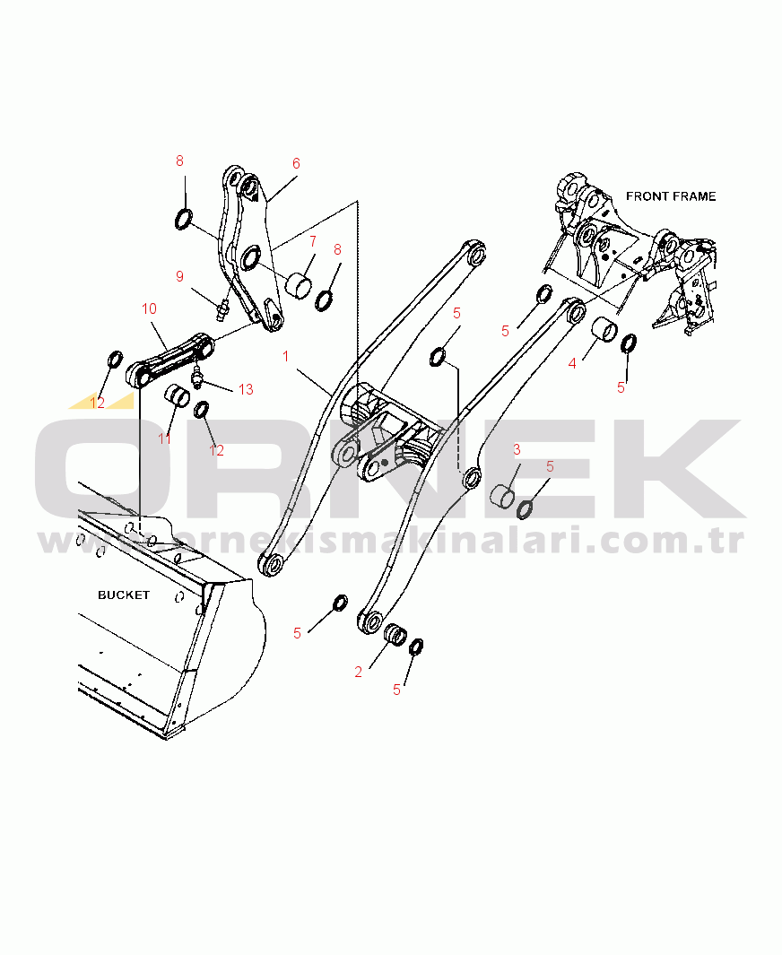 Komatsu WA480-6 S/N A48001-UP T4110-01A0 BOOM BOOM, BELL CRANK AND BUCKET LINK