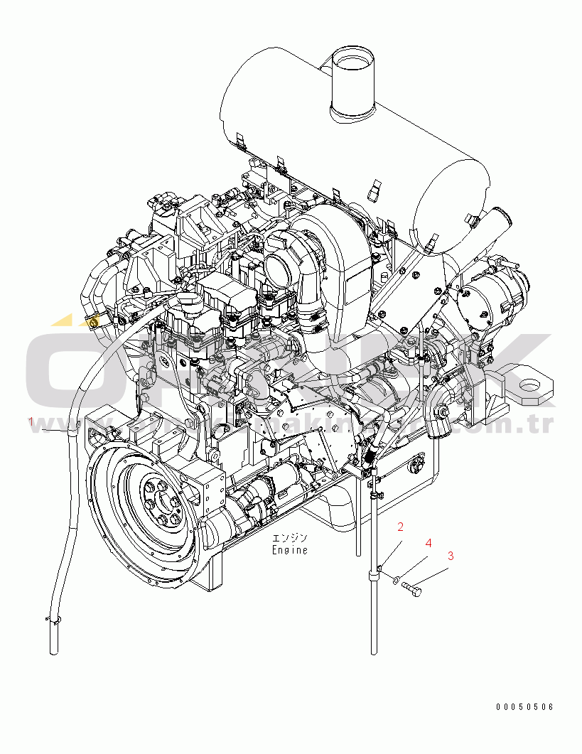 Komatsu WA480-6 S/N A38001-UP EXHAUST HOSE