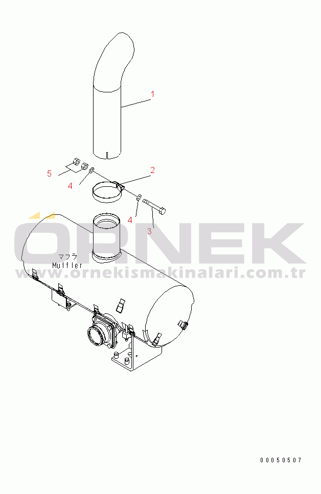 Komatsu WA480-6 S/N A38001-UP EXHAUST PIPE