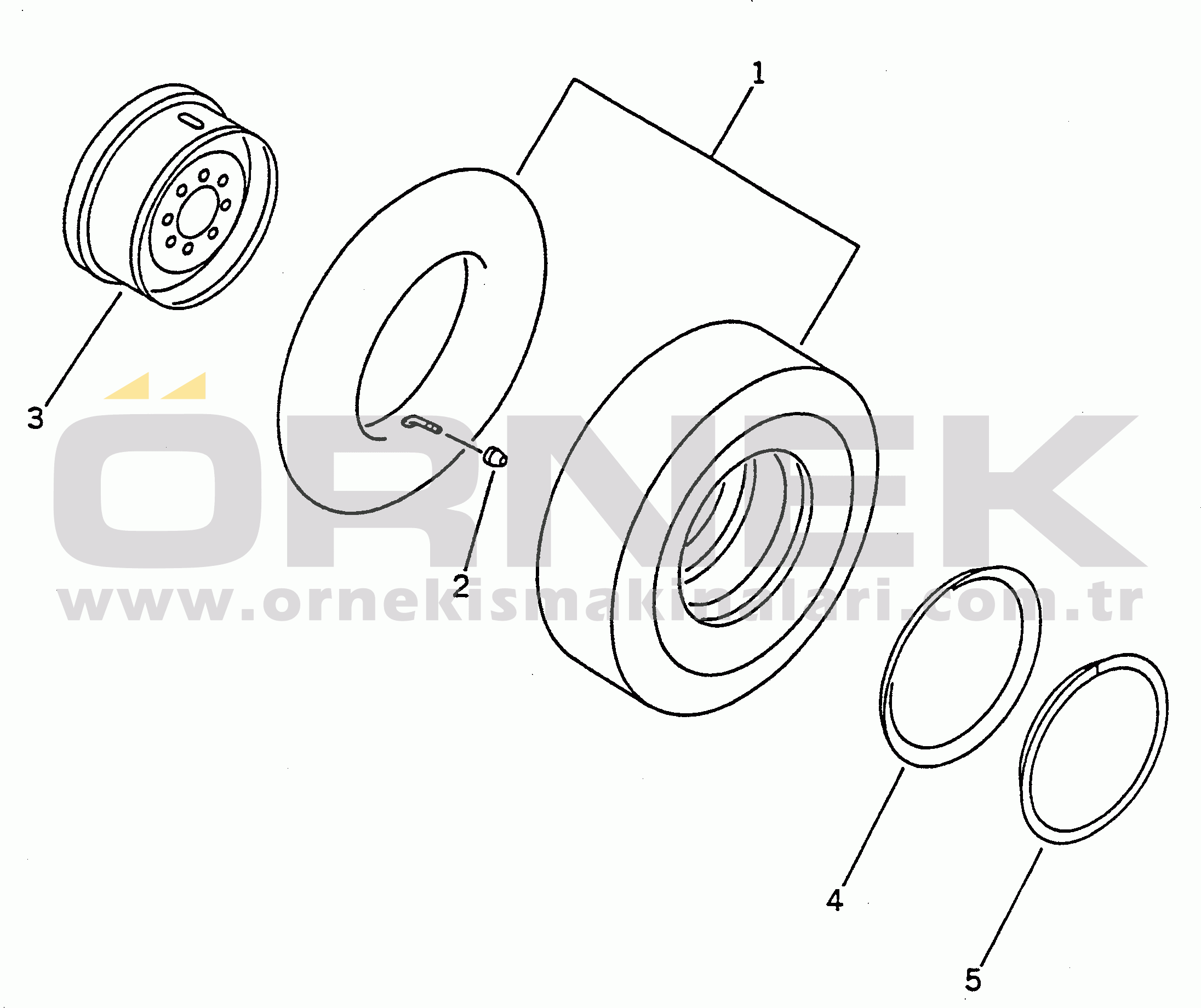 Komatsu WA50-1 S/N 10001-UP WHEEL AND TIRE