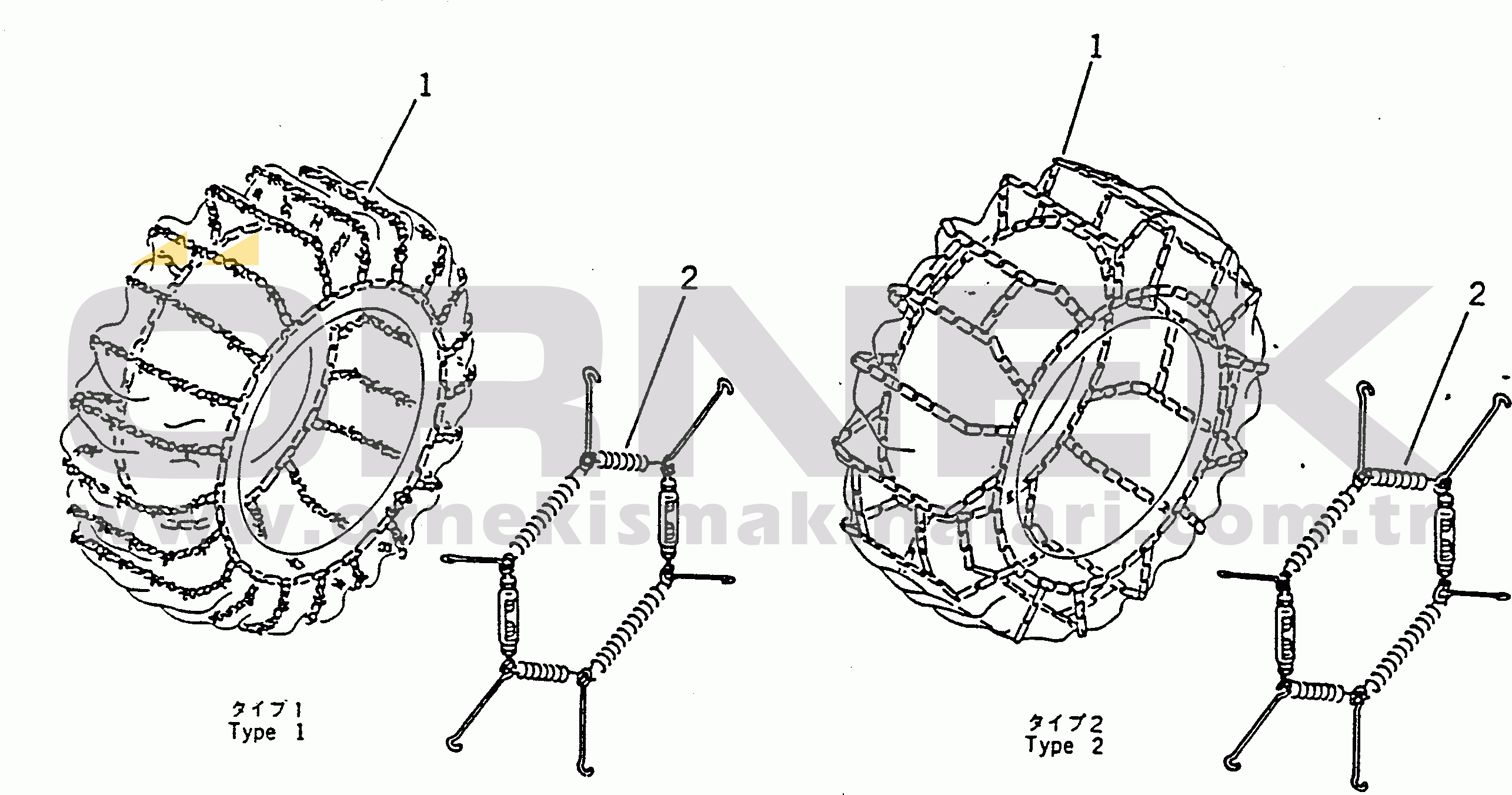 Komatsu WA50-1 S/N 10001-UP TIRE CHAIN