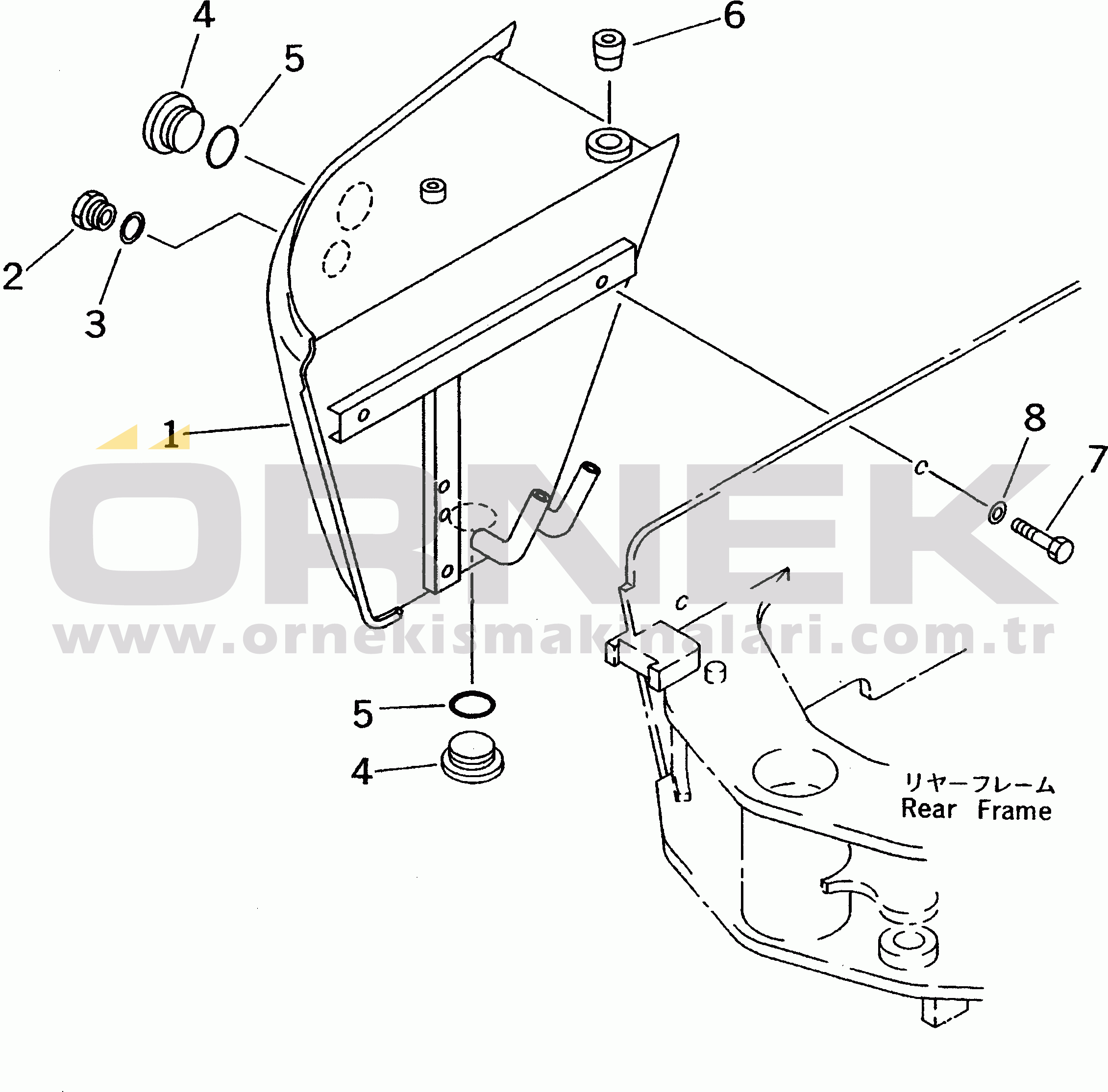 Komatsu WA50-3 S/N 20001-22999 (S3D84E (Emission) Eng. Installed) HYDRAULIC TANK