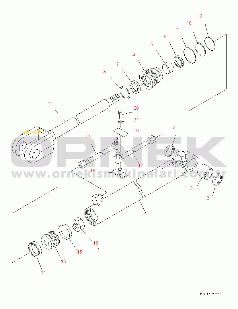 Komatsu WA50-3-CN S/N 23001-UP LIFT CYLINDER (INNER PARTS)