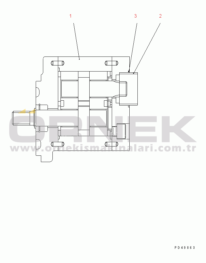 Komatsu WA50-3-X S/N 20001-22999 MAIN PUMP (GEAR PUMP INNER PARTS)(#20642-21211)