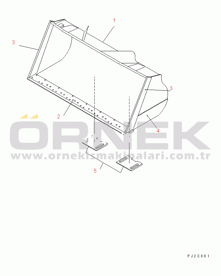 Komatsu WA500-3 S/N 50001-UP LOOSE MATERIAL BUCKET (5.2M3) (5.5M3¤ WITH BOLT ON EDGE)