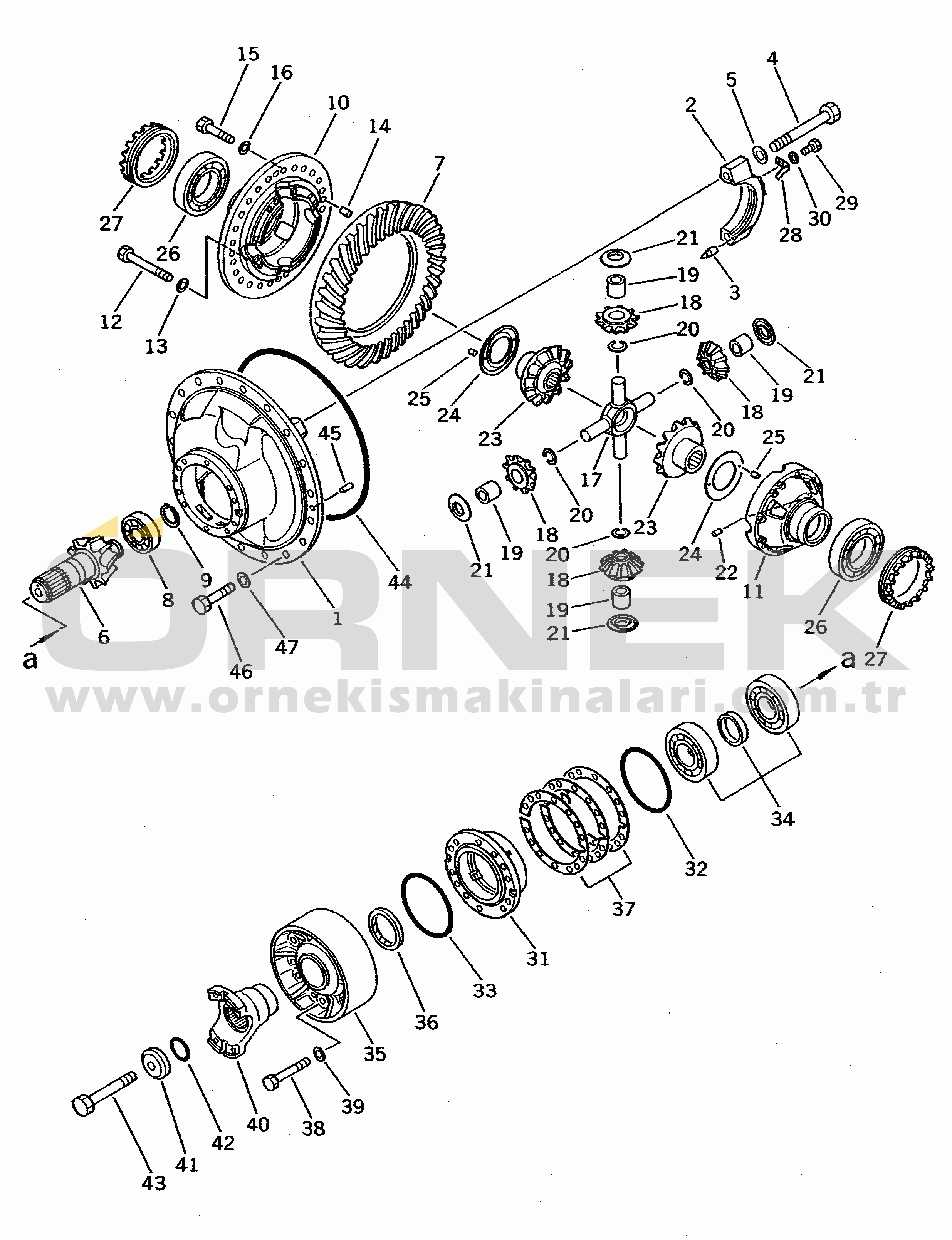Komatsu WA500-1 S/N 10001-UP REAR DIFFERENTIAL(#10001-19999)