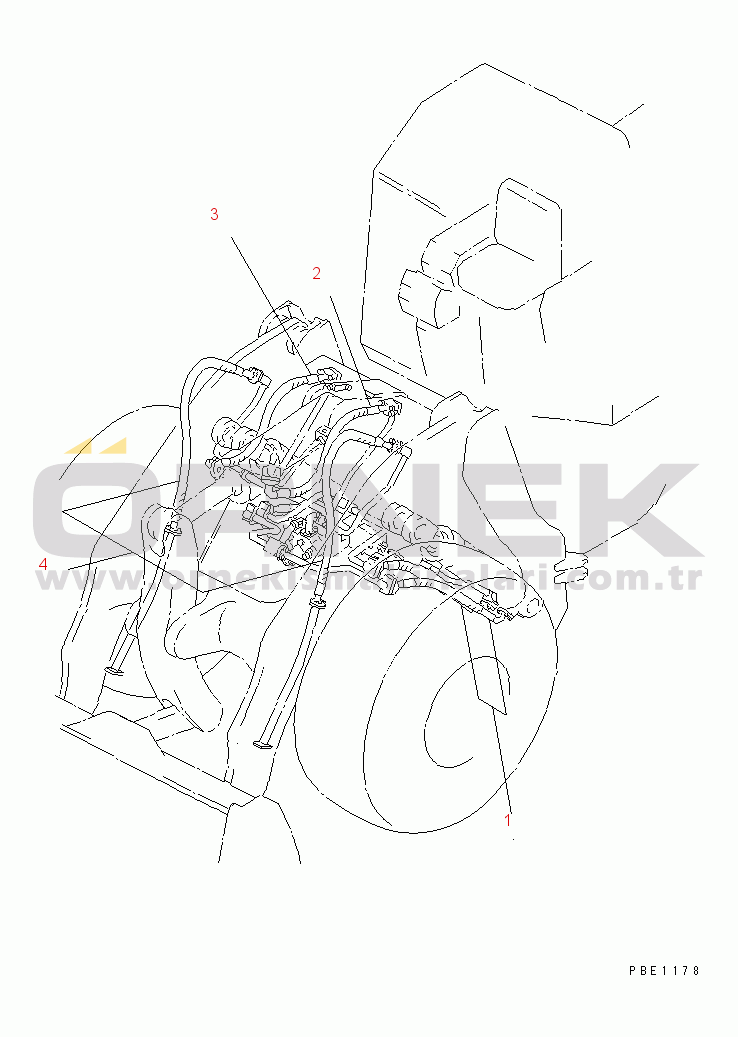 Komatsu WA500-1 S/N 10001-UP WORK EQUIPMENT HOSE