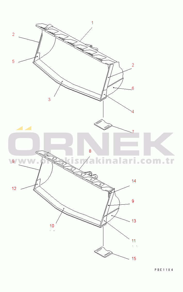 Komatsu WA500-1 S/N 10001-UP SPADE NOSE BUCKET