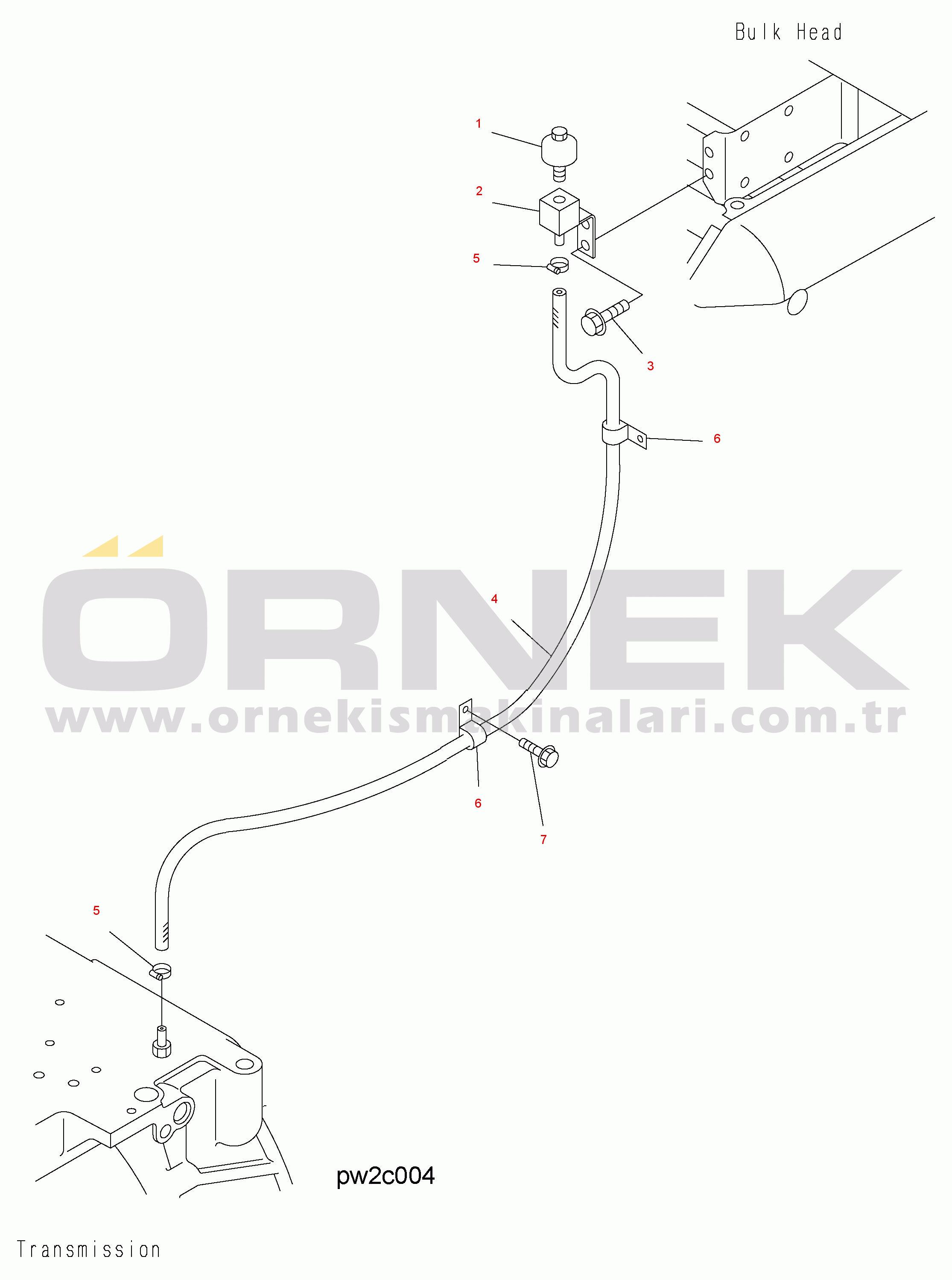 Komatsu WA500-3H S/N H20051 - UP BULKHEAD (BREATHER AND PIPING)
