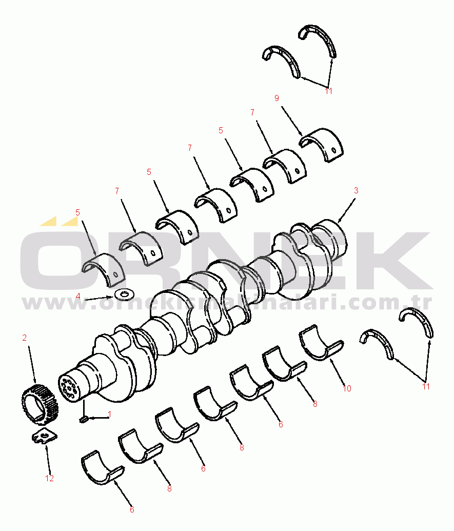 Komatsu WA500-1LE S/N A61001-UP CRANKSHAFT