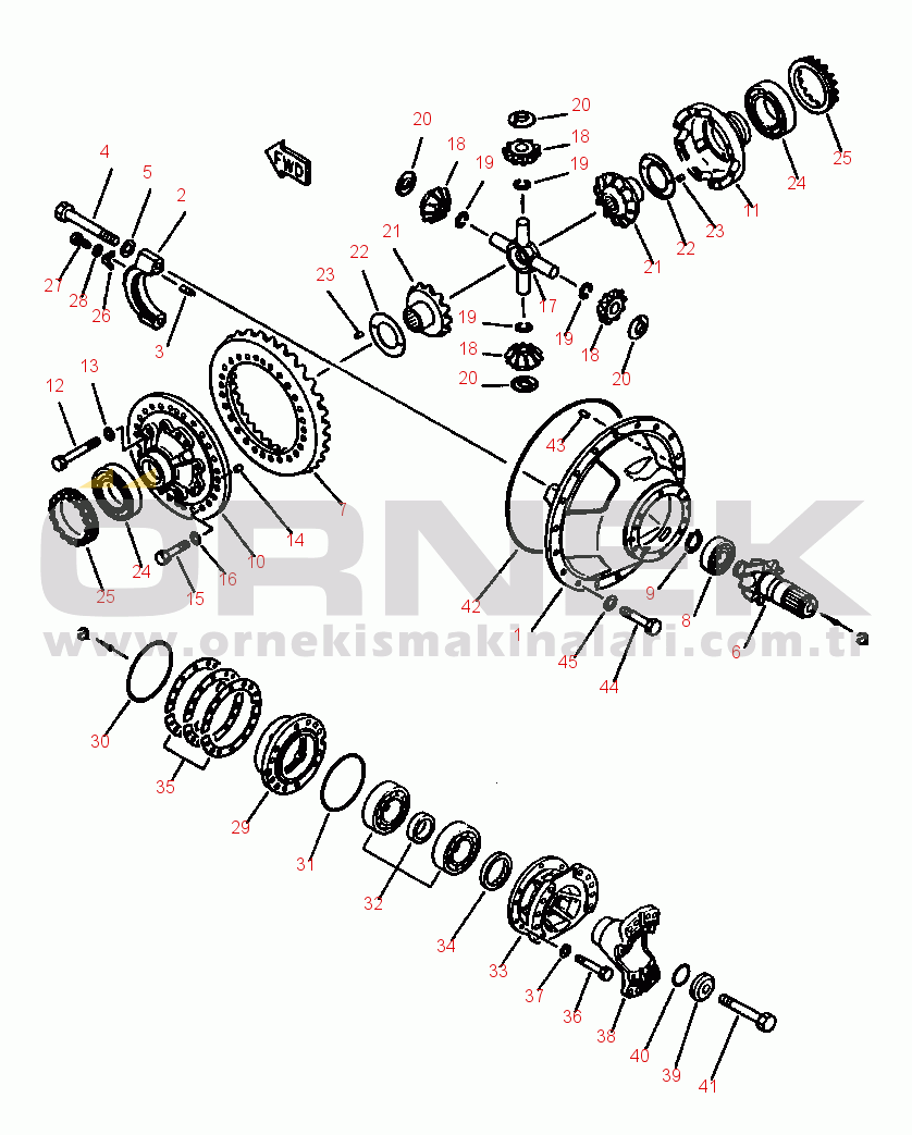 Komatsu WA500-1L SUPPLEMENT S/N 10420-UP & A10411-A20853 FRONT AXLE DIFFERENTIAL