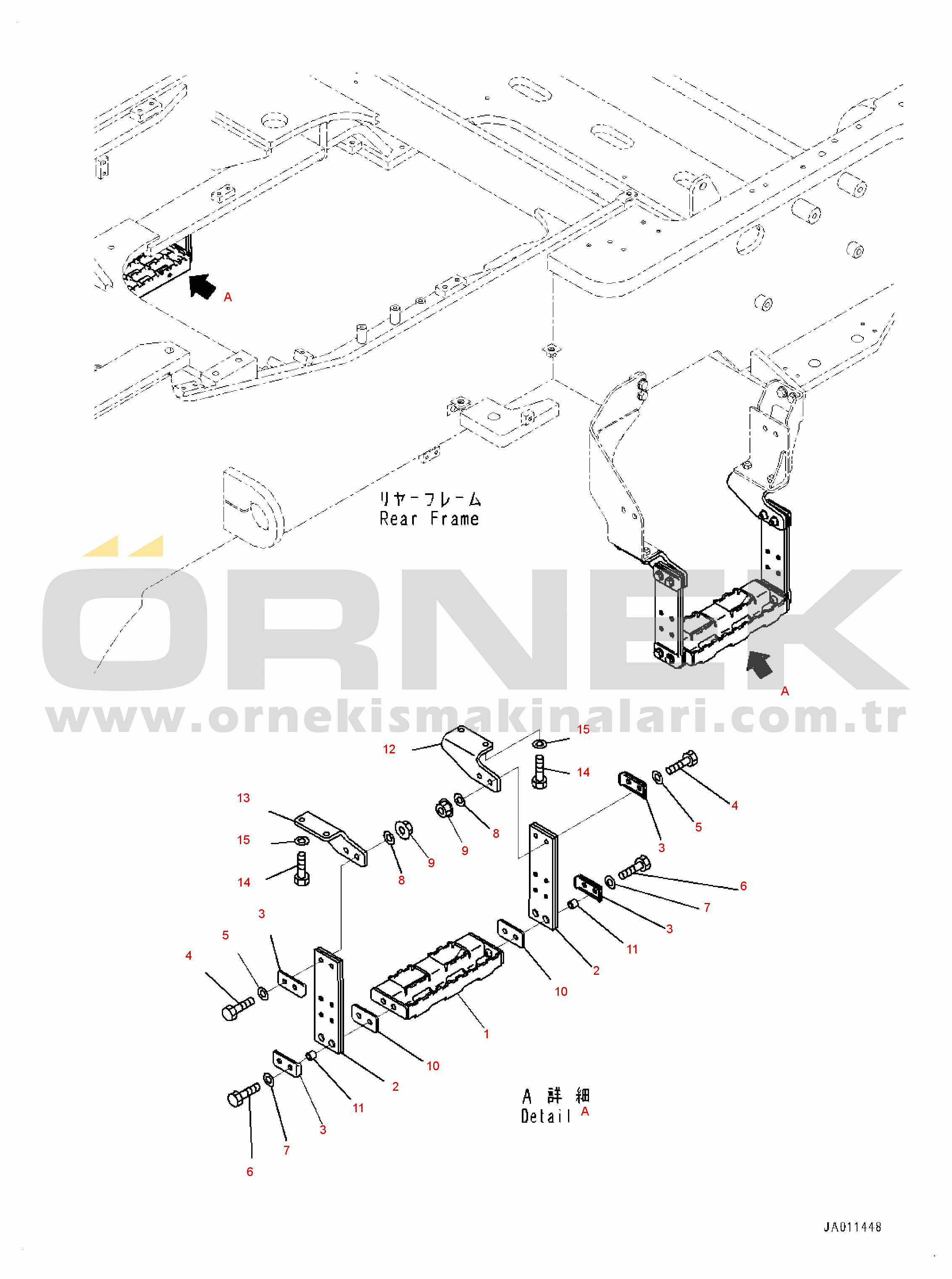 Komatsu WA500-7 S/N H62051-UP Ladder, with Fuel Quick Charge, Rear Full Fender, Front Step (2/2)