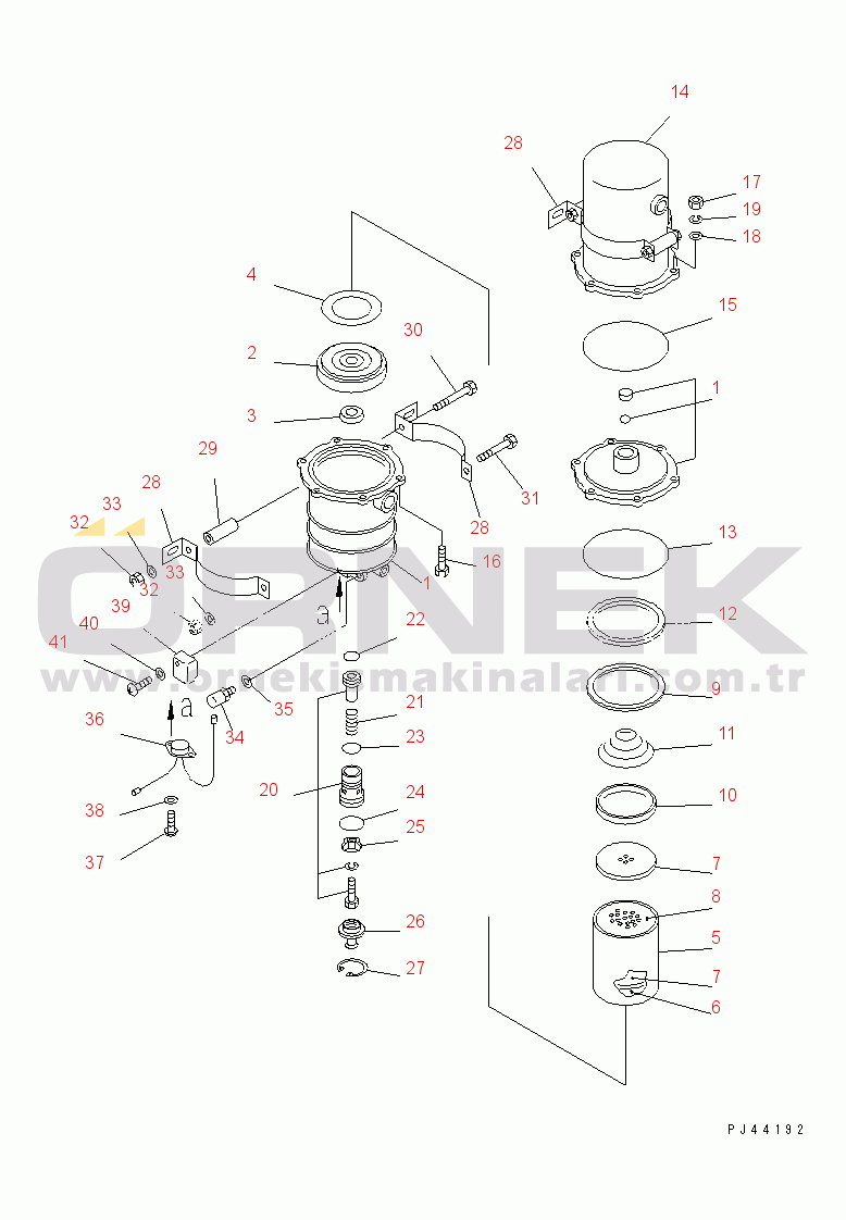 Komatsu WA600-1 S/N 10001-UP AIR DRYER (INNER PARTS)(#10001-.)