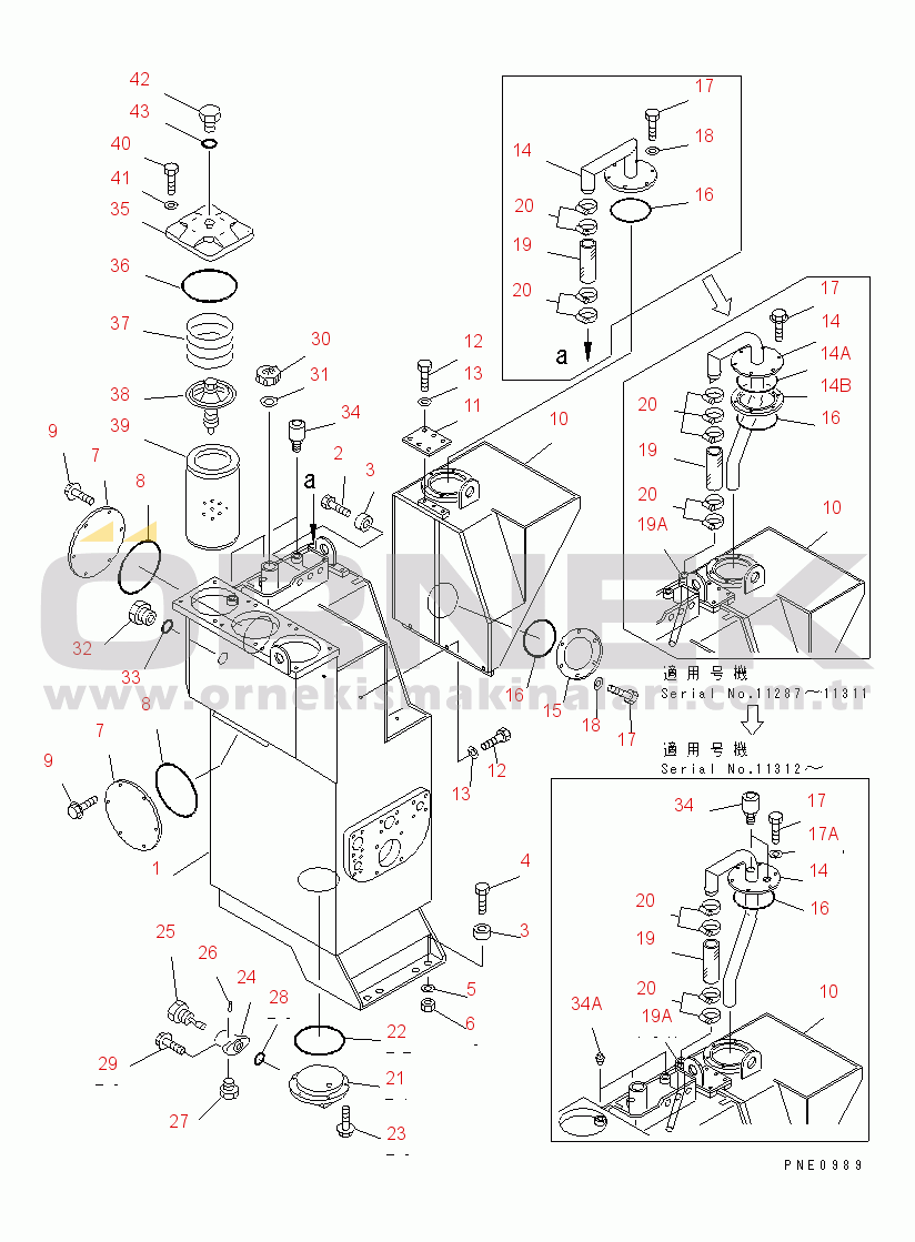 Komatsu WA600-1 S/N 10001-UP HYDRAULIC TANK(#11141-11313)