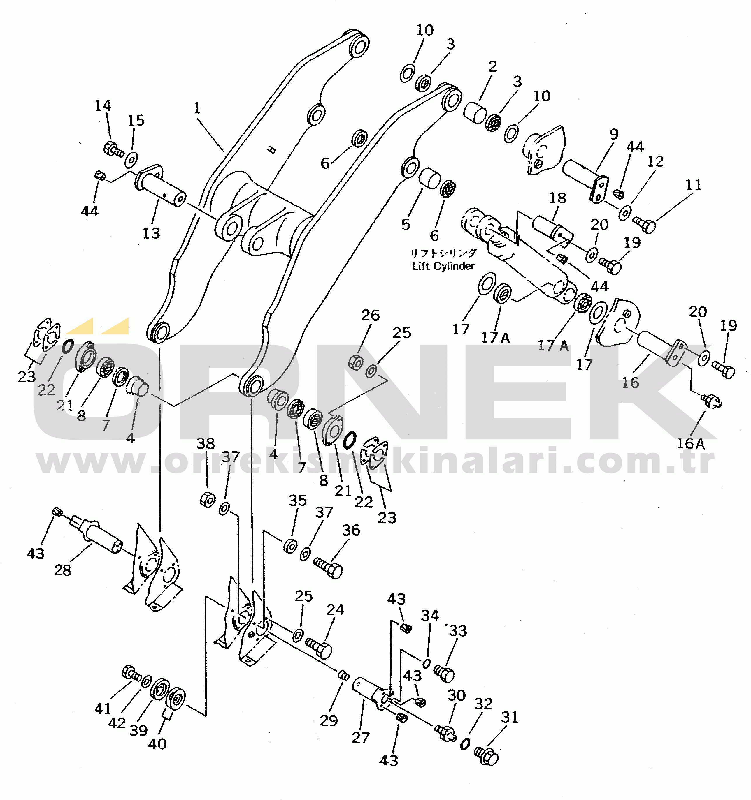Komatsu WA600-1 S/N 10001-UP LIFT ARM (FOR HIGH LIFT)(#10001-10709)