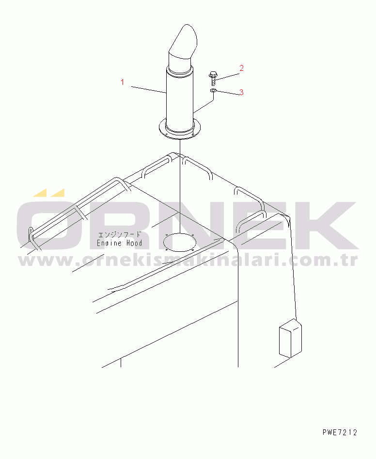 Komatsu WA600-3D S/N 50001-UP (TBG Spec.) EXHAUST SYSTEM