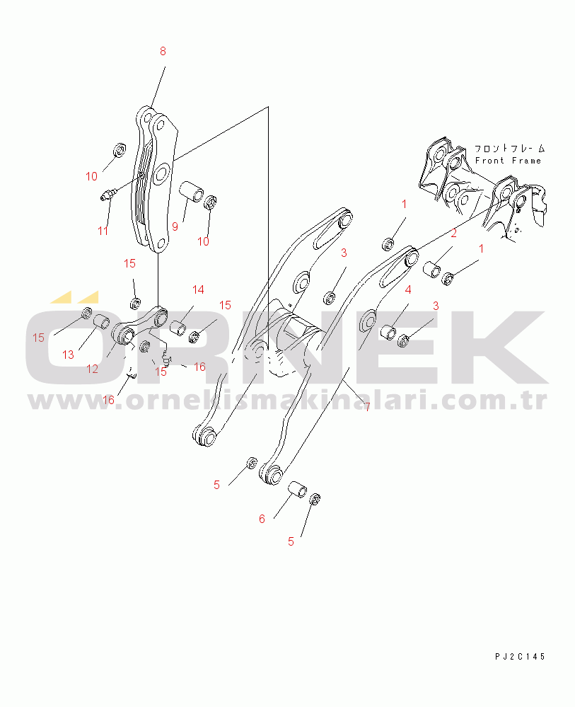 Komatsu WA600-3D S/N 50001-UP (TBG Spec.) LIFT ARM AND BELLCRANK (WITH MDP MONITOR) (FOR STONE HANDLING)(#50001-50392)