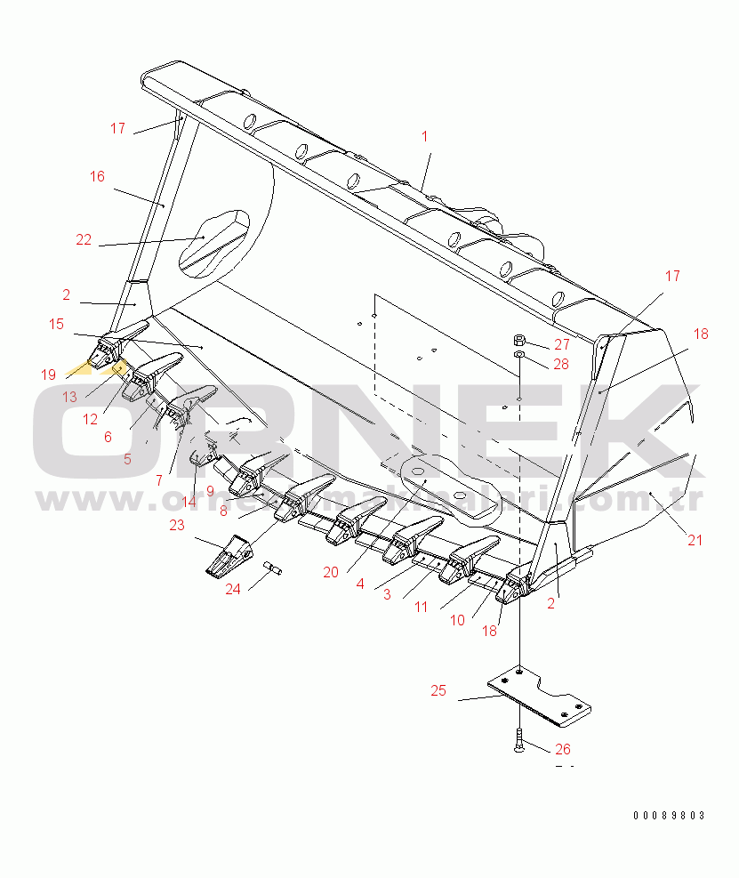 Komatsu WA600-6 S/N 60001-60637 (ecot3) BUCKET¤ 7.8M3(#60001-)