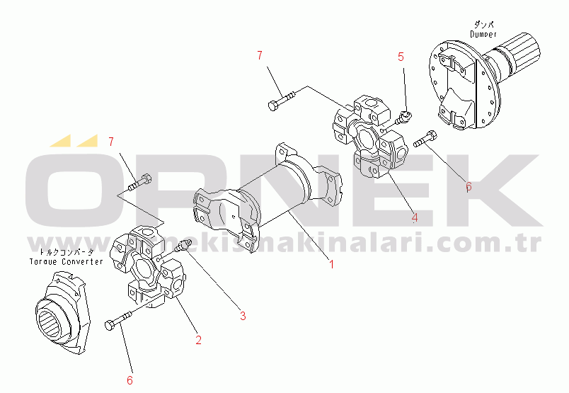 Komatsu WA600-6R S/N 65001-UP (W/O EGR) DRIVE SHAFT (UPPER)(#65001-65001)