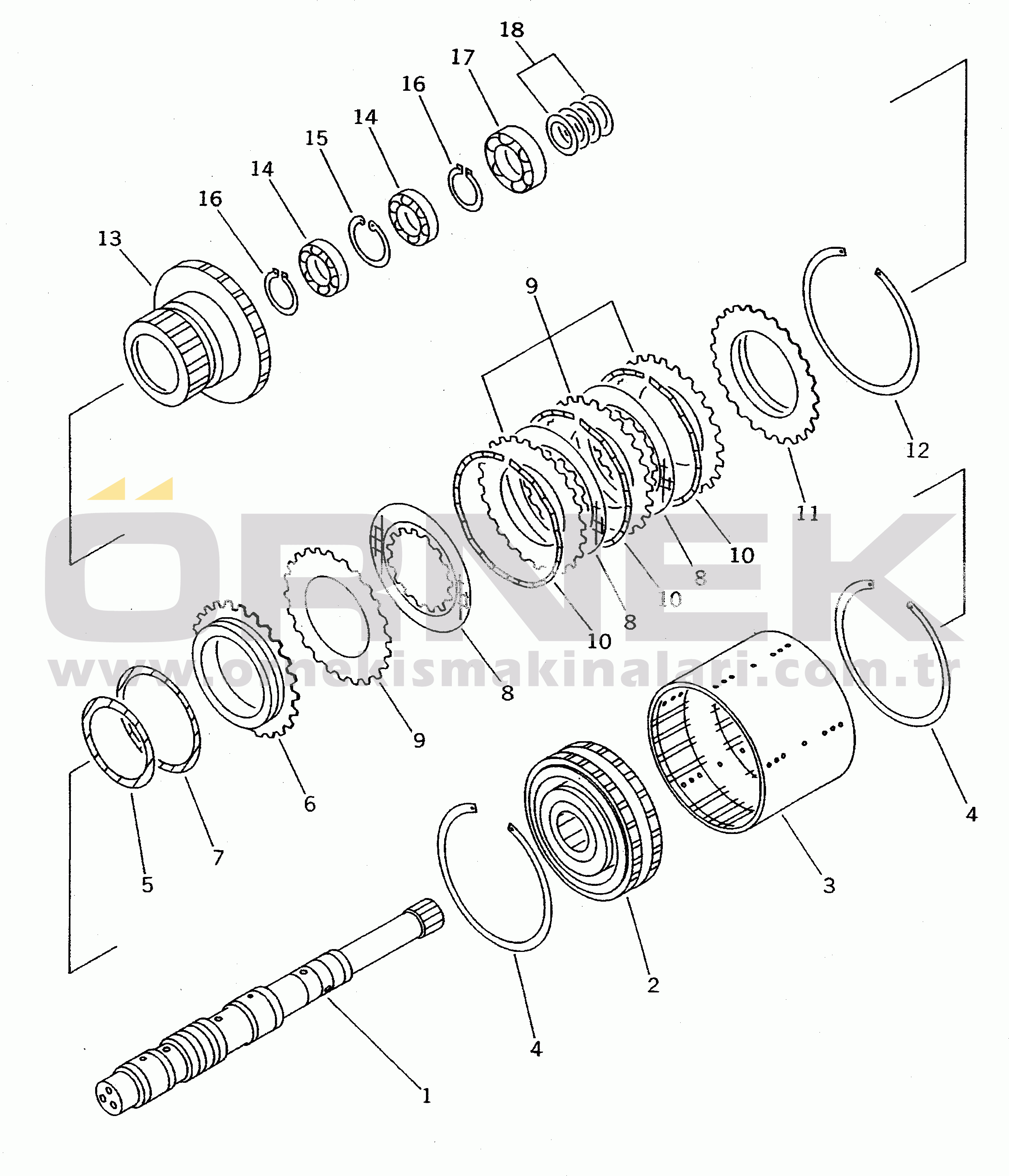Komatsu WA70-1 S/N 10001-UP TRANSMISSION (FORWARD CLUTCH) (3/8)(#12001-)