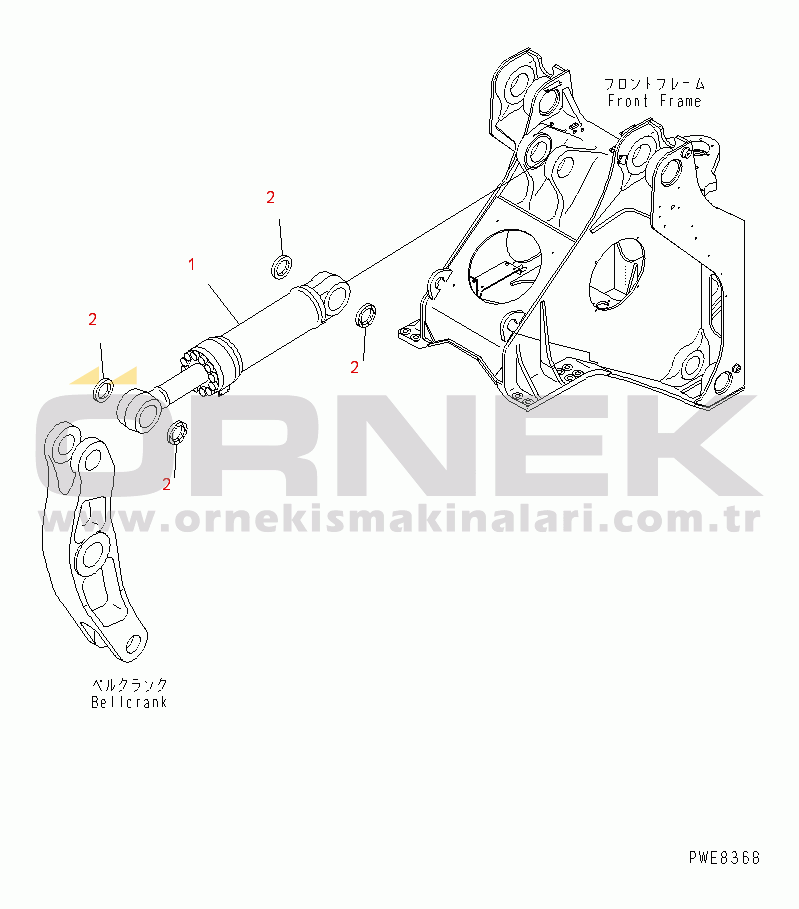 Komatsu WA700-3 S/N 50001-UP (TBG Stan.) DUMP CYLINDER (FOR HIGH LIFT ARM)(#50001-51074)