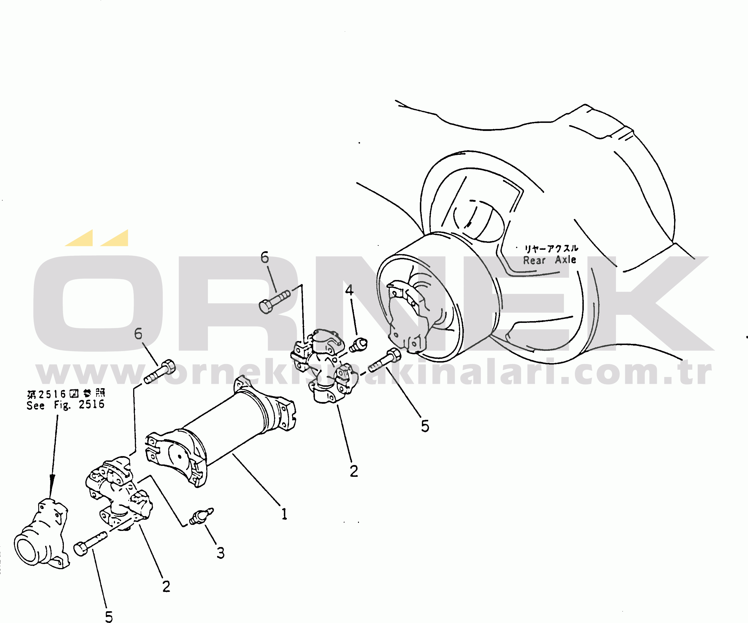 Komatsu WA700-1 S/N 10001-UP (-50cent. Spec.) DRIVE SHAFT (REAR)