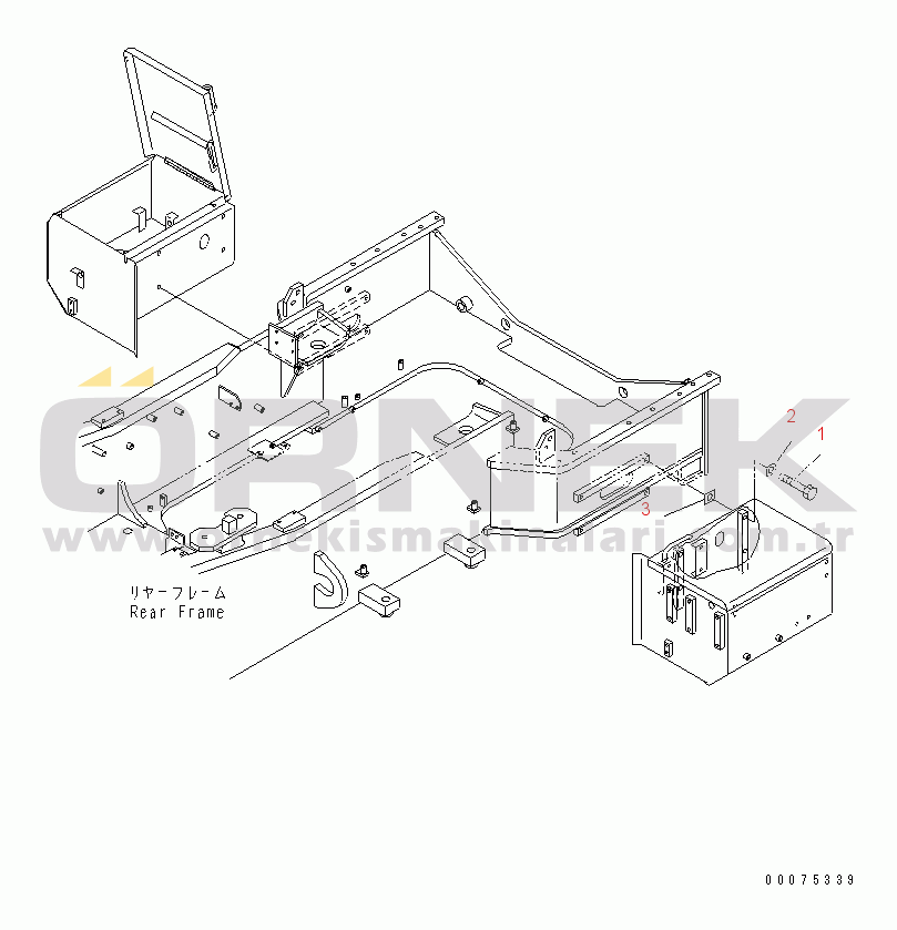 Komatsu WA700-3 S/N 50001-UP (KA Spec.) BATTERY SUPPORT(#51075-)