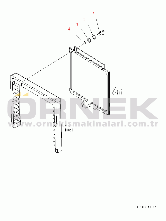 Komatsu WA700-3 S/N 50001-UP (KA Stan.) HOOD (RADIATOR GRILLE) (TBG SPEC.)(#51075-)