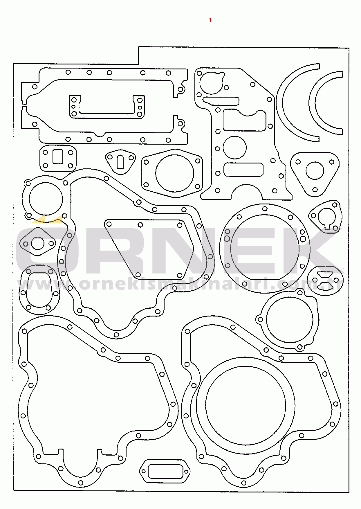 Komatsu WA75-1 (15F) S/N 371320051 and UP GASKET KIT, CYLINDER BLOC